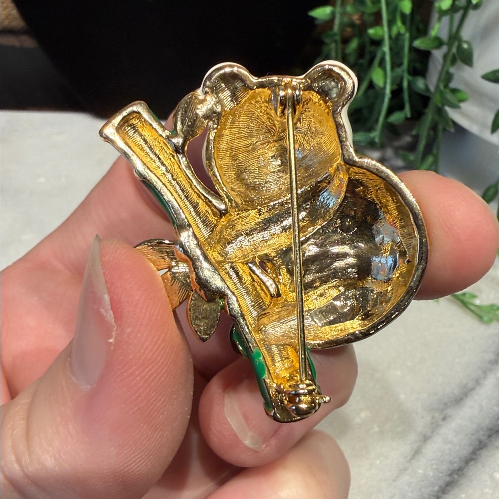 Panda Bamboo Rhinestone Brooch - Picture 5 of 6